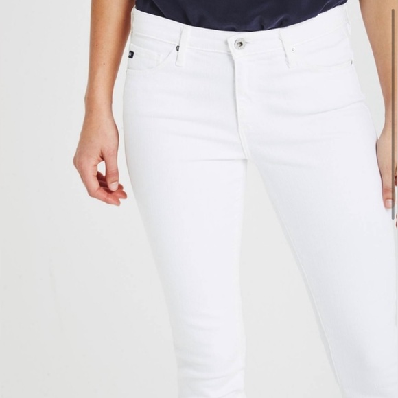 AG Adriano Goldschmied The Prima Mid Rise Cigarette Leg Denim Jeans White 31R - Picture 4 of 13